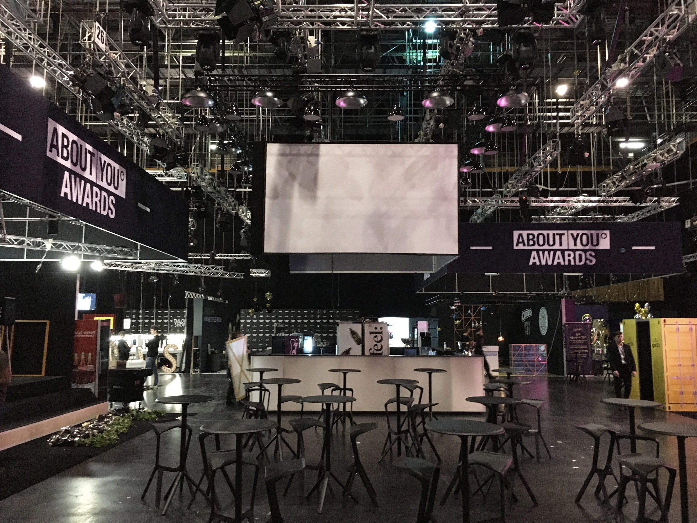 ABOUT YOU Awards stand with bar and lounge